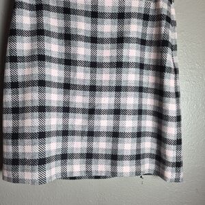 Talbots Black and Pink Plaid Pencil Skirt